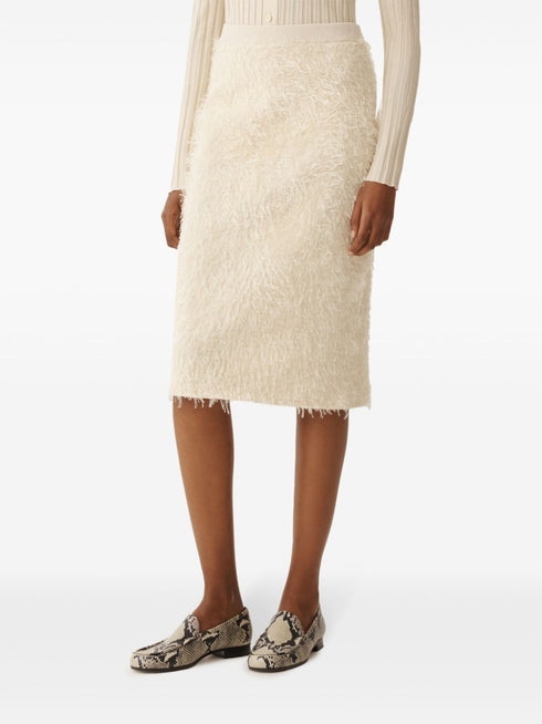 falda midi con acabado texturizado