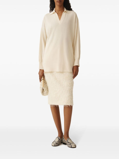 falda midi con acabado texturizado