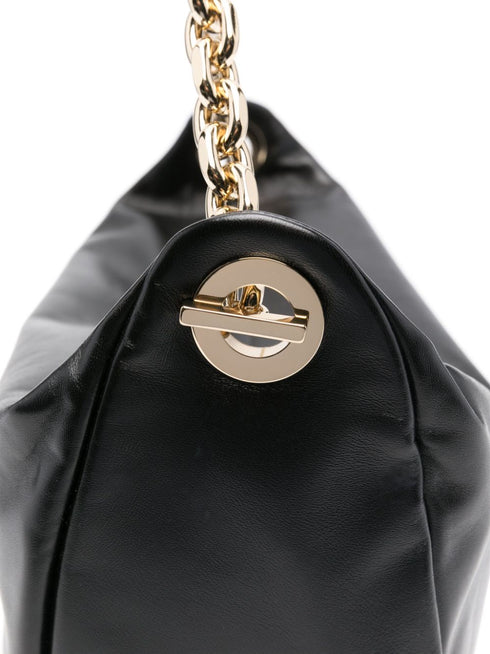 Mini bolso tote de piel con detalle de ojales