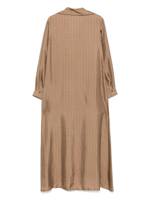 платье макси в тонкую полоску