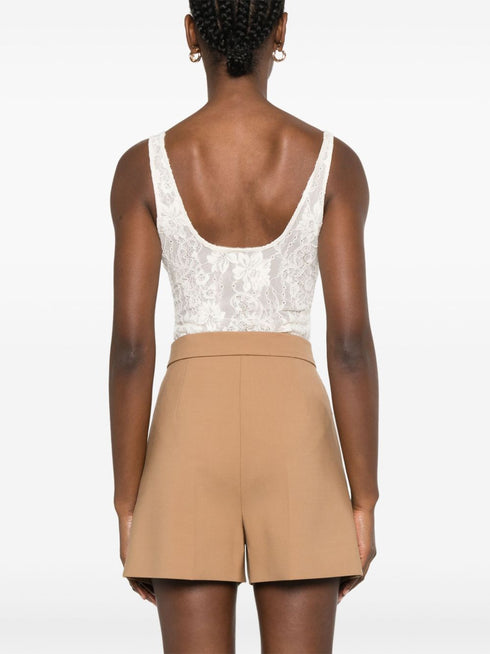 Body de encaje con escote redondo