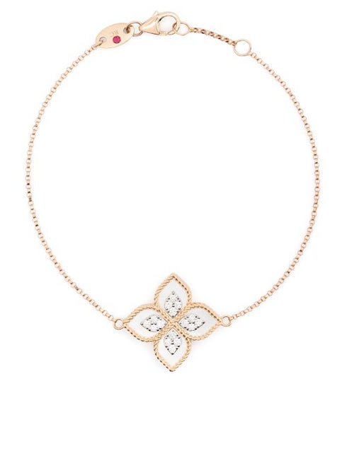 Pulsera Princesa Flor de Nácar en oro rosa de 18 kt