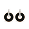 18kt rose gold onyx and diamond earrings