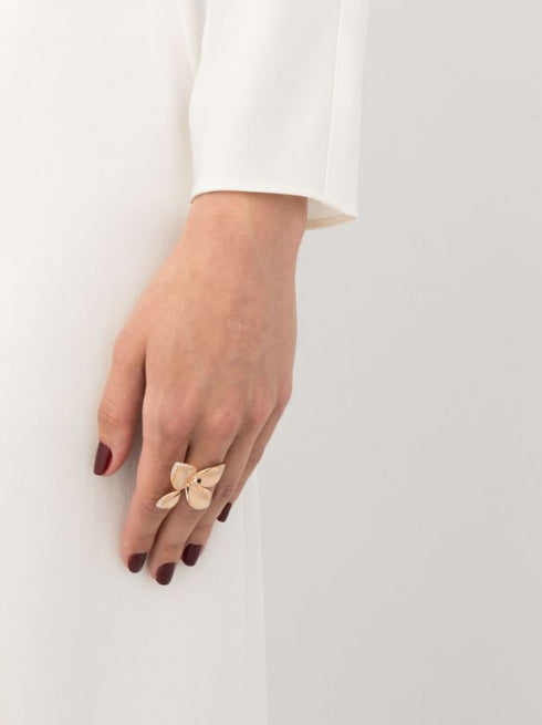 anillo Giardini Segreti en oro rosa de 18kt con diamantes