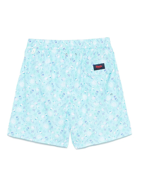 sea-print swim shorts