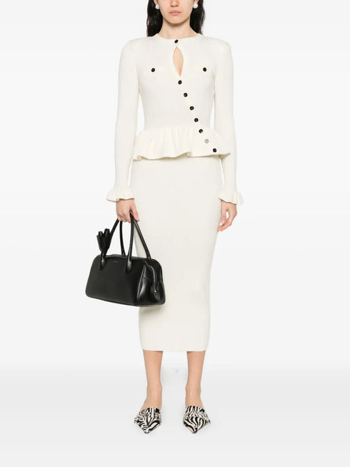 knitted asymmetric midi dress