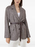 houndstooth belted blazer
