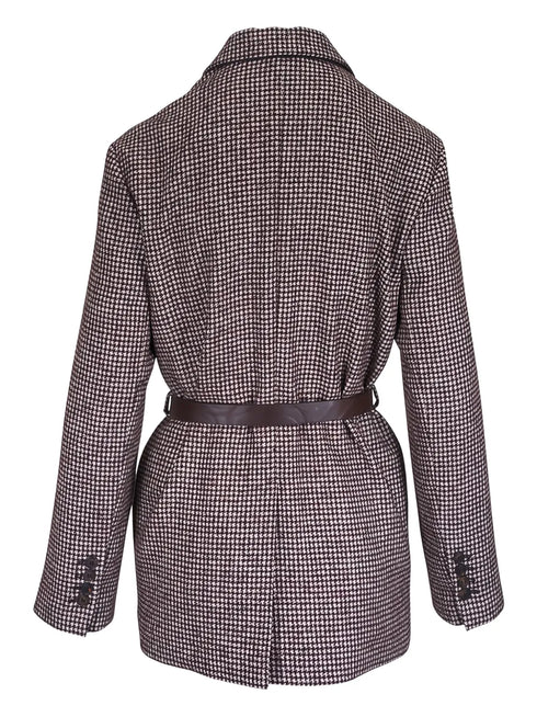 houndstooth belted blazer