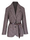 houndstooth belted blazer