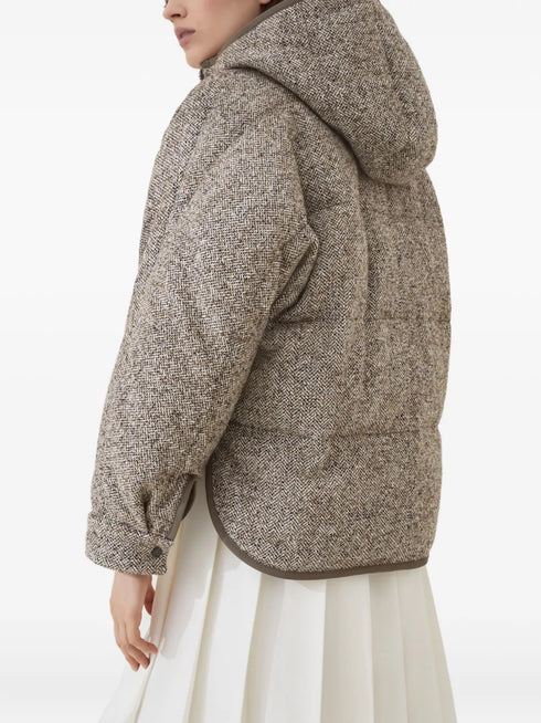 chevron flecked down jacket