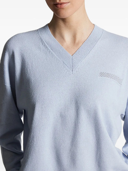 v-neck embellished sweater