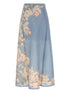 Cascadian floral-print linen skirt