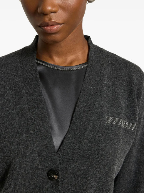 button embellished cardigan