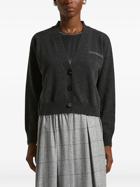 button embellished cardigan