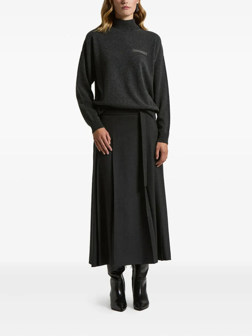 high-neck embellished sweater