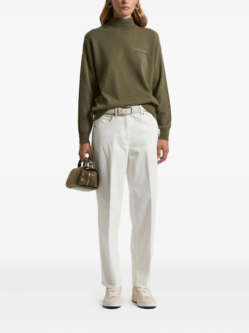 high-neck embellished sweater