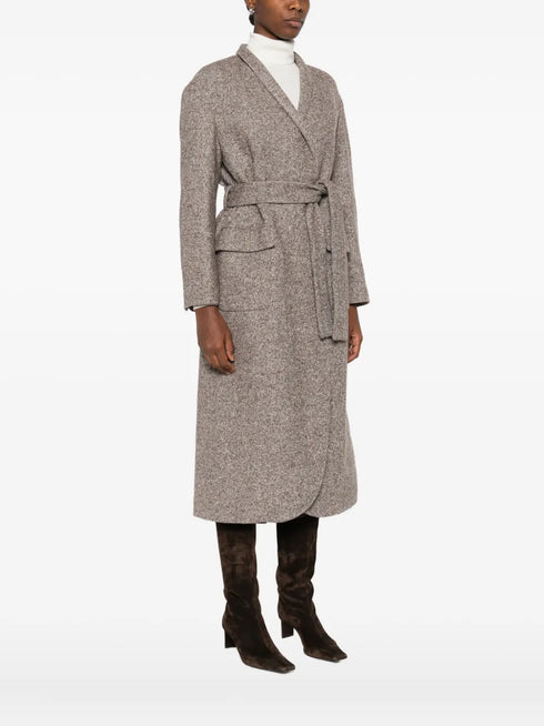 belted tweed coat
