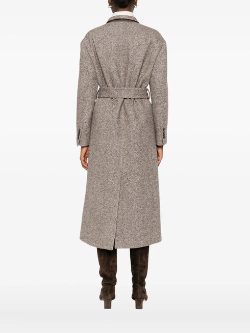belted tweed coat