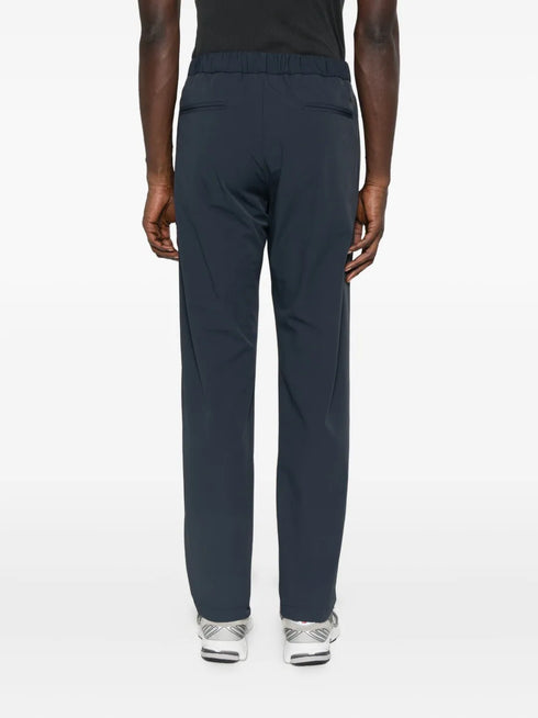 pleated drawstring straight-leg trousers