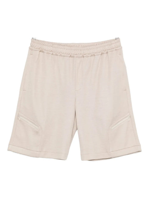 zip-pocket elasticated shorts