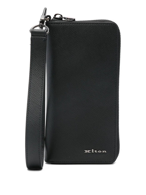 zip-around leather wallet