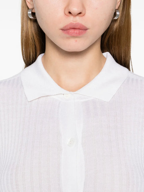 ribbed collared top