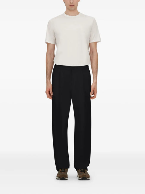 pleated straight-leg trousers