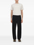 pleated straight-leg trousers
