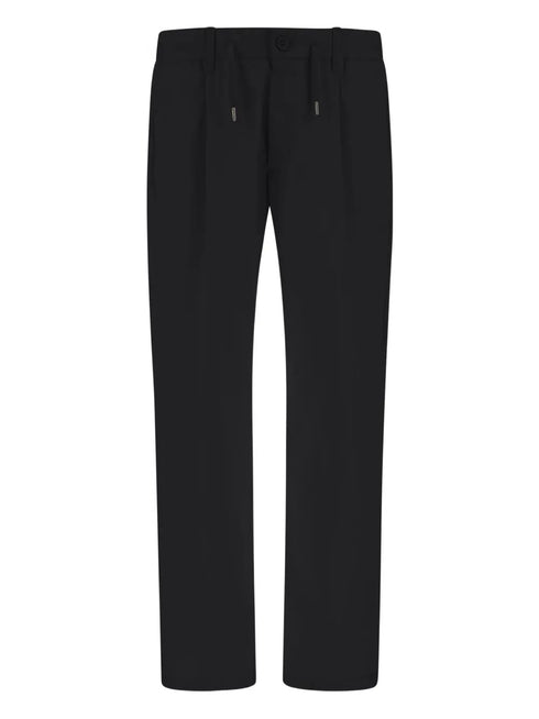 pleated straight-leg trousers