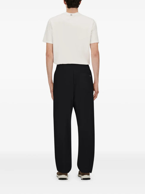 pleated straight-leg trousers