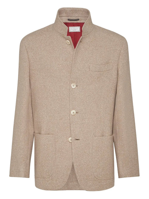 stand-up collar pocket blazer