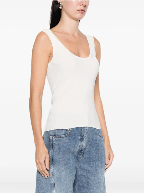 scoop-neck ribbed tank top