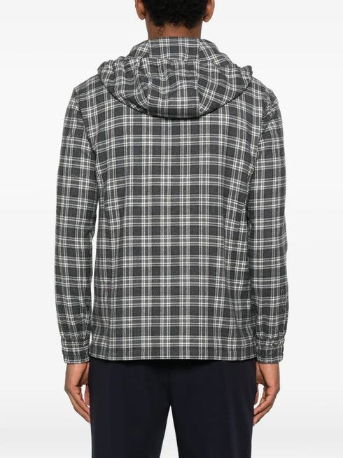 plaid hooded shirt