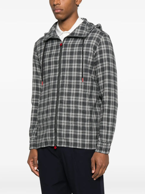 plaid hooded shirt