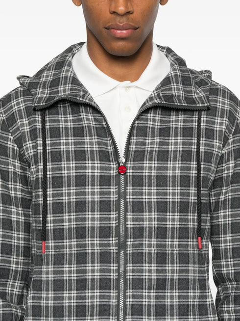 plaid hooded shirt
