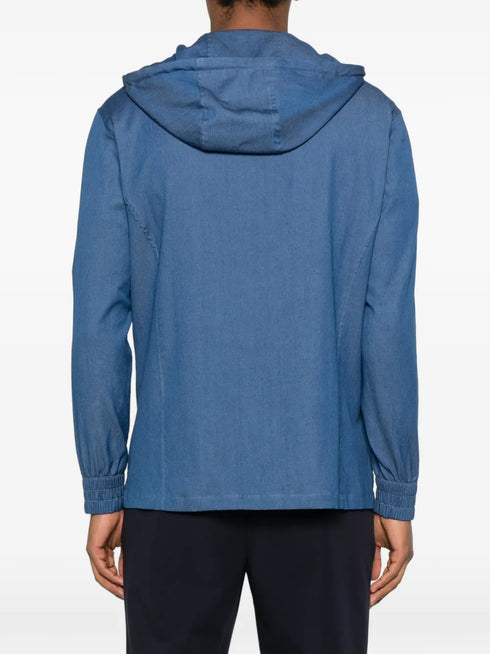 hooded zip shirt