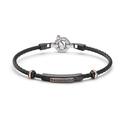 18kt rose-gold black-diamond bracelet