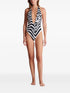 zebra-print swimsuit