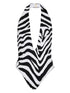 zebra-print swimsuit