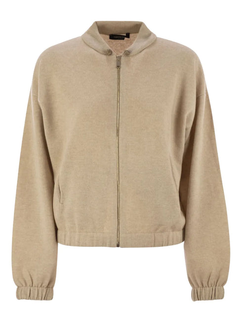 drawstring-neck bomber jacket