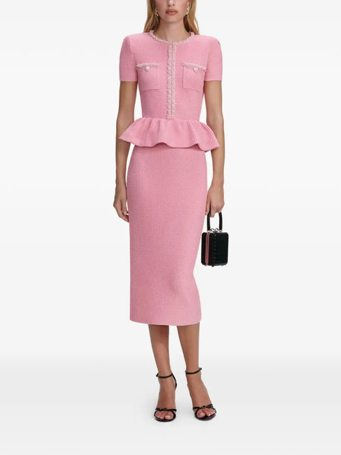 beaded-embellishment midi dress