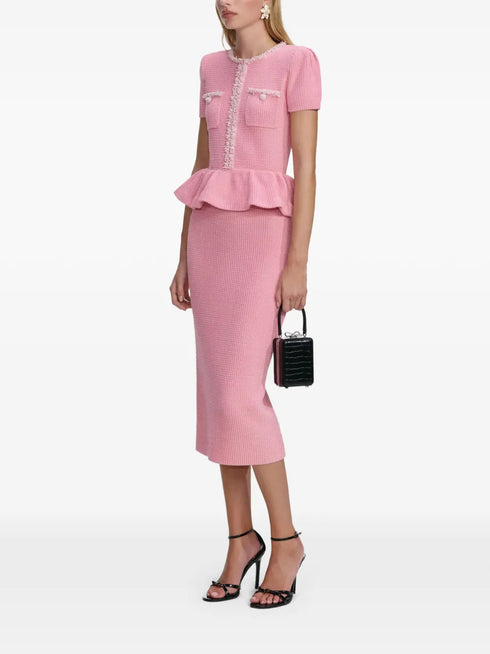 beaded-embellishment midi dress