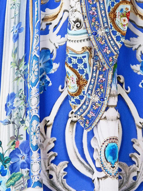 Ottoman Opulence V-neck mini dress