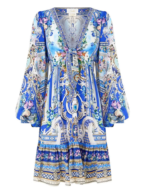 Ottoman Opulence V-neck mini dress