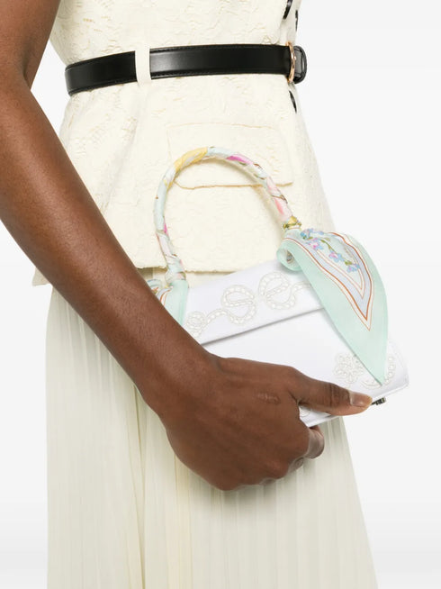 floral top handle mini bag