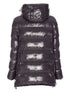 press-stud fastening hooded coat