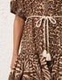 animal-print ruffled mini dress