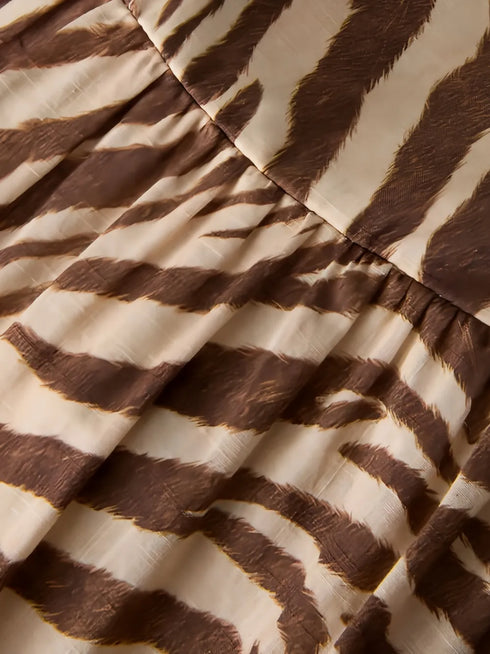 Wanderlust zebra-print midi dress