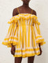 Daylight ruffled striped mini dress
