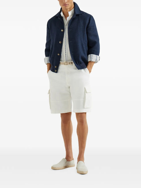 button hopsack shirt jacket